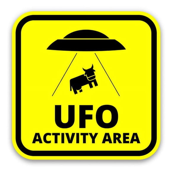 UFO Activity Area - 3" Vinyl Sticker - For Car Laptop Water Bottle Phone - Waterproof Decal