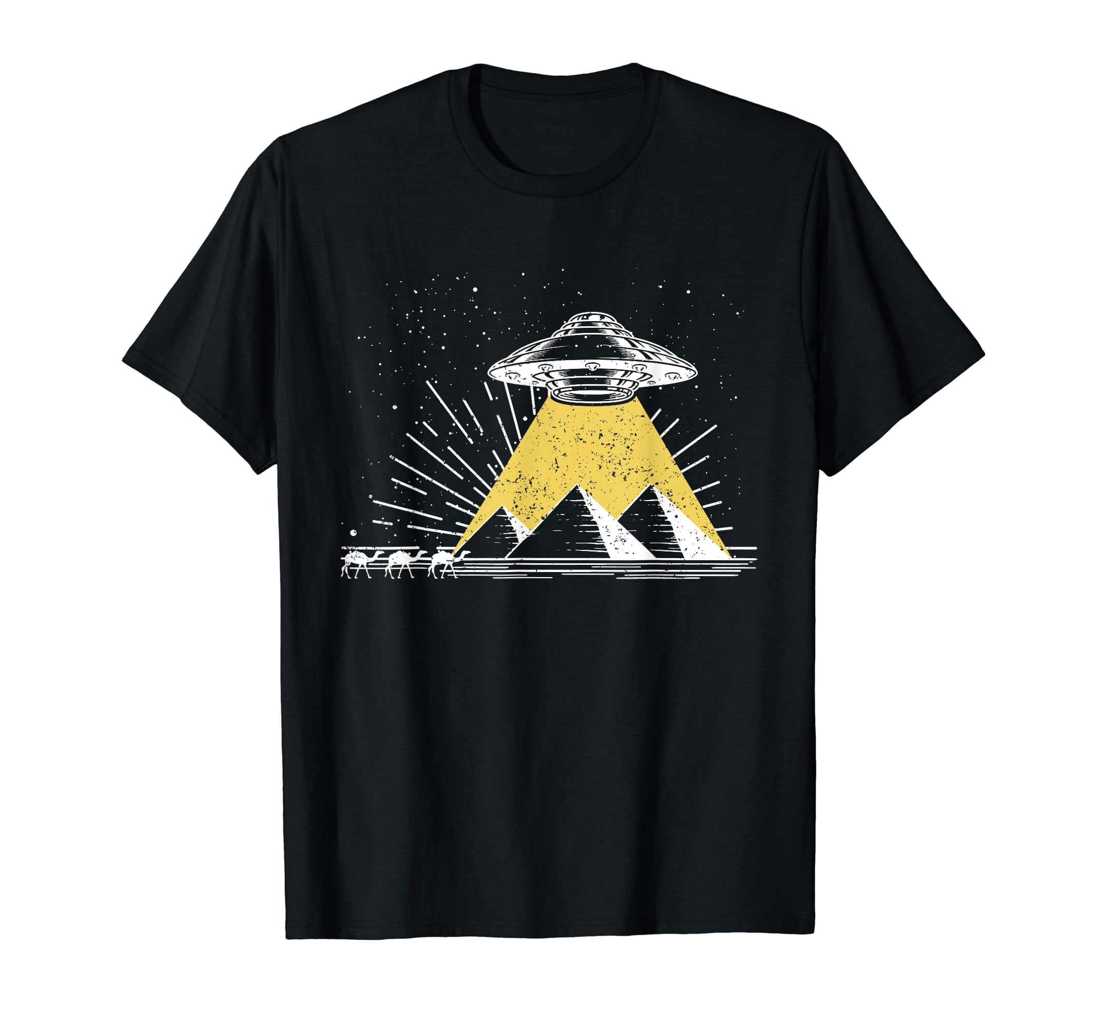 UFO Alien Abduction Pyramids Ancient Egypt Camels Science T-Shirt ...