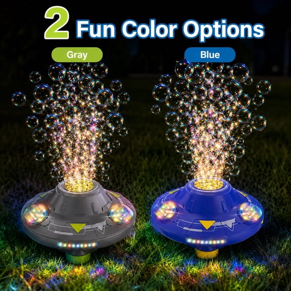 UFO BUBBLE MACHINE Night Glow Backyard Entertainment System With Rolling Motion And 32 Hole Bubble Stream For Summer Evenings