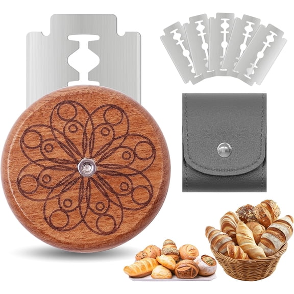 UFO Bread Lame Cutter for Homemade Sourdough,Bread Scorer Tool for Sourdough with 5 Blades and Storage Cover,Slashing Tool Bread Cutting Knife for Artisan Bread and Baguette Makers,Circle