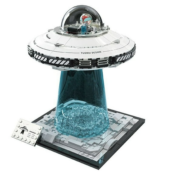 UFO Building Block Ship Spacecraft Assembly Ornament Puzzle Building Block Model Aerospace Science Puzzle Assembly Toys