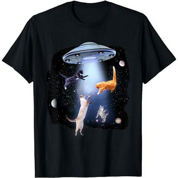 UFO Cat Funny Cat Design T-Shirt