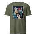 thumbnail image 1 of UFO Cat Funny Japanese Art Sci-Fi T-Shirt (Military Green, M), 1 of 4