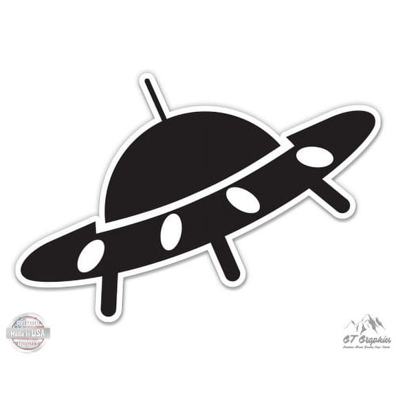 UFO Cute Black - 5" Vinyl Sticker - For Car Laptop I-Pad - Waterproof Decal