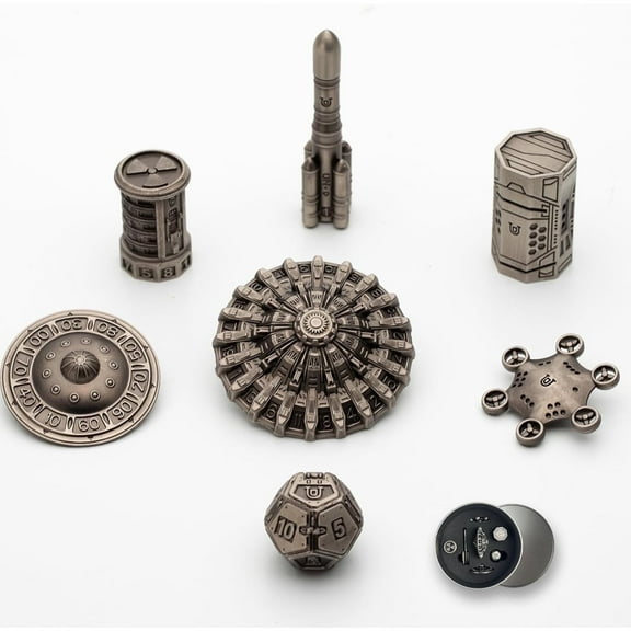 UFO Dice Metal, Dungeons and Dragons with DND Dice Box, Zinc Alloy