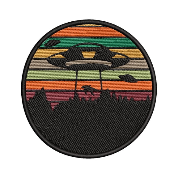 UFO Embroidered DIY Iron on or Sew-on Decorative Patch Badge Emblem Appliques Space Universe Aliens ET Series