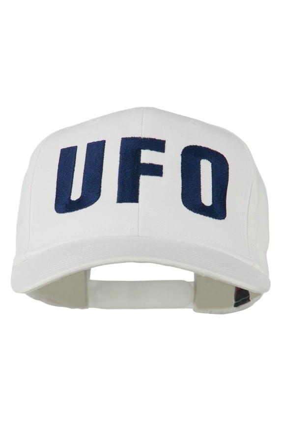 UFO Embroidered Solid Cotton Twill Cap - White OSFM