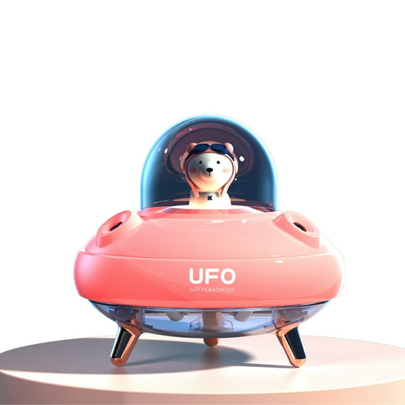UFO Humidifier with Colorful Night Light, 2 Fog Outlets Spray Cute Pet Air Atomizer Air Humidifier
