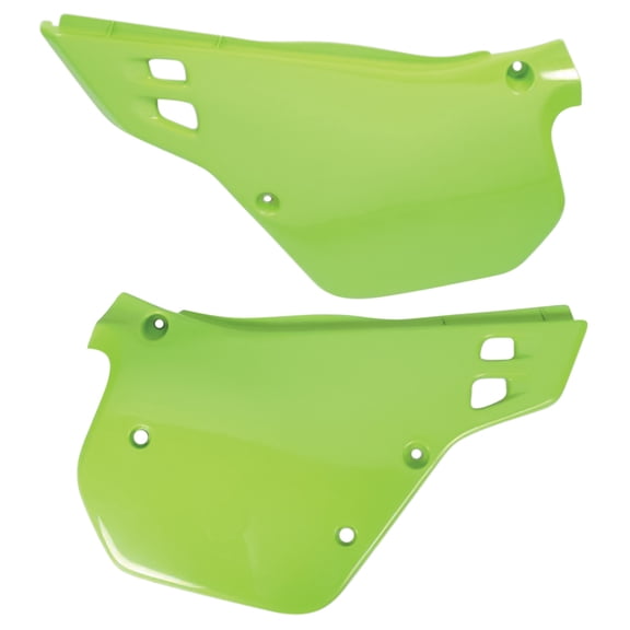 UFO KX Green Plastic Rear Side Panels for '90-91 KX125/KX250 (KA02730026)
