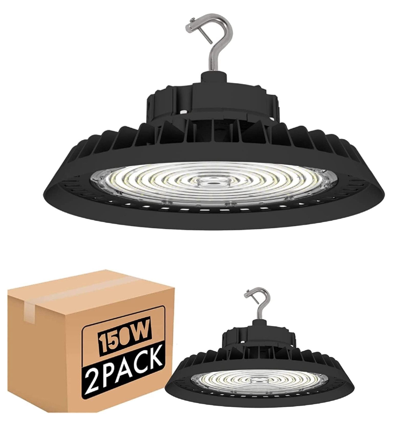 10-Pack 155W UFO LED High Bay Lights With Reflectors - 22,500lm 5000K For Warehouse, Garage, Shop