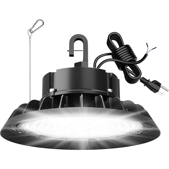 UFO LED High Bay Light 200W, High Bay LED Shop Light 30,000LM 0-10V Dimmable, 5' with Plug, Hook, Safe Rope, ETL Listed High Bay for Warehouse Factory Barn Shop