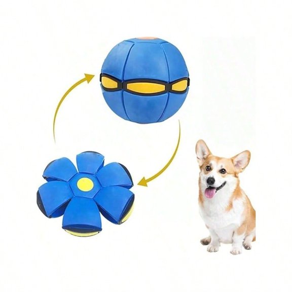 UFO Magic Flying Ball, Portable Stepping Deformable Flying Saucer Toy, Creative Flat Flying Disc Ball, Stress Relief Decompression Interactive Training UFO Dog Toy for Outdoor Pet Play