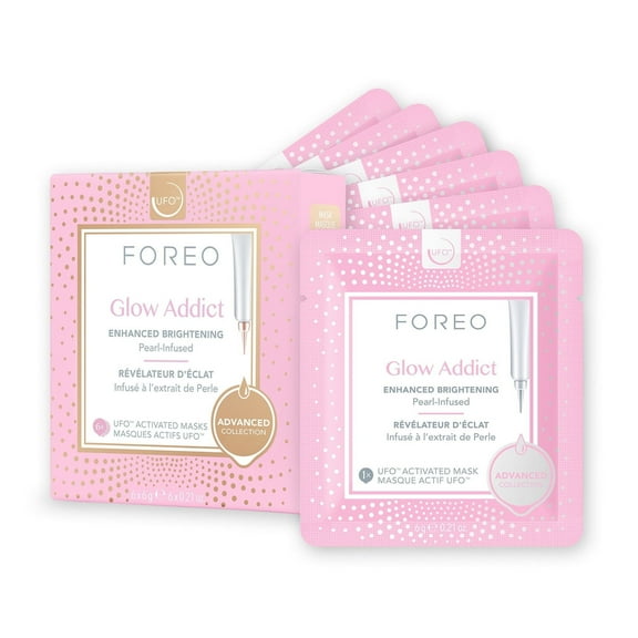 FOREO UFO Glow Addict 2.0 Sheet Masks Brightening Treatment, 6 Pack