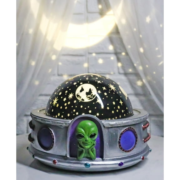 UFO Outer Space Celestial Moon and Stars Roswell Alien Projector Night Light