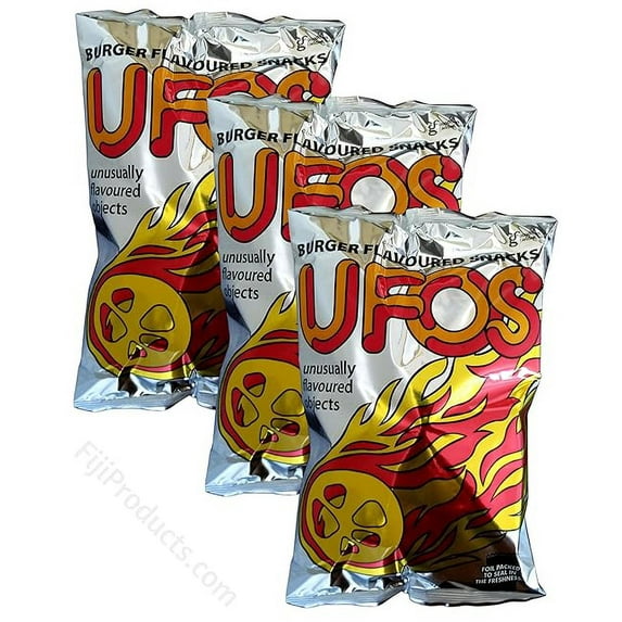 UFO'S Snacks - Burger Flavored Snacks (Pack Of 3 x 200g) Crunchy Snacks From FIJI, Family Size FijiProducts.com