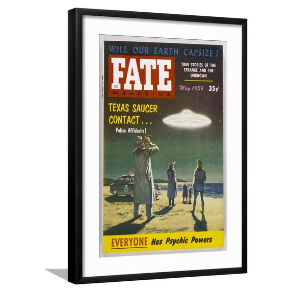 Art.com UFO Seen by Ray Stanford at Padre Island Texas Usa Photographic Print, Black Frame Wall Art, 21" x 29"