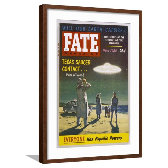 Art.com UFO Seen by Ray Stanford at Padre Island Texas Usa Photographic Print, Brown Frame Wall Art, 21" x 29"