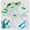 thumbnail image 1 of UFO Spaceships Drawing Painting Stencils Templates Plastic Aliens Stencils Decoration Square Planets Stencils for Painting on Wood Floor Wall and Fabric, 1 of 9