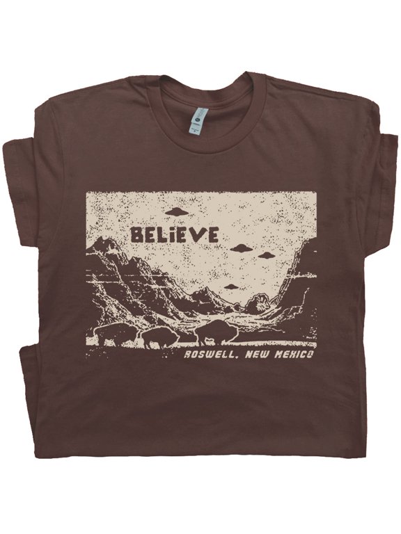 UFO T Shirt Cool Alien Shirts for Men Women Vintage Roswell New Mexico Graphic Tee Cool Area 51 Retro Flying Saucer
