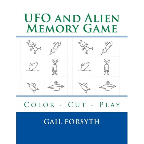 UFO and Alien Memory Game: Color - Cut - Play, (Paperback)