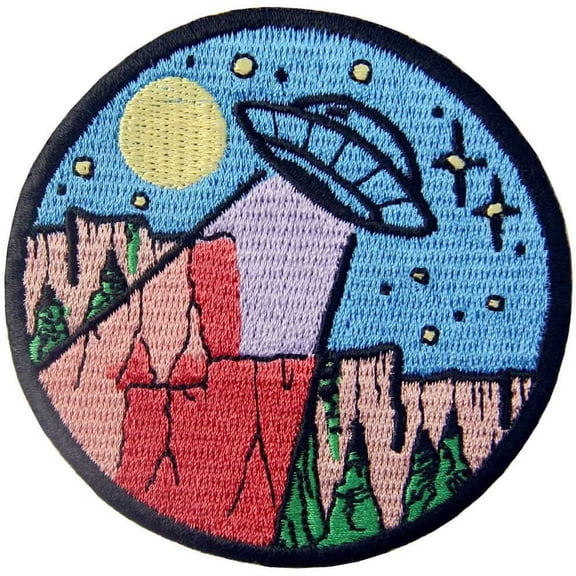 UFO in the Wild Explore Outdoor Patch Embroidered Applique Iron On Sew On Emblem