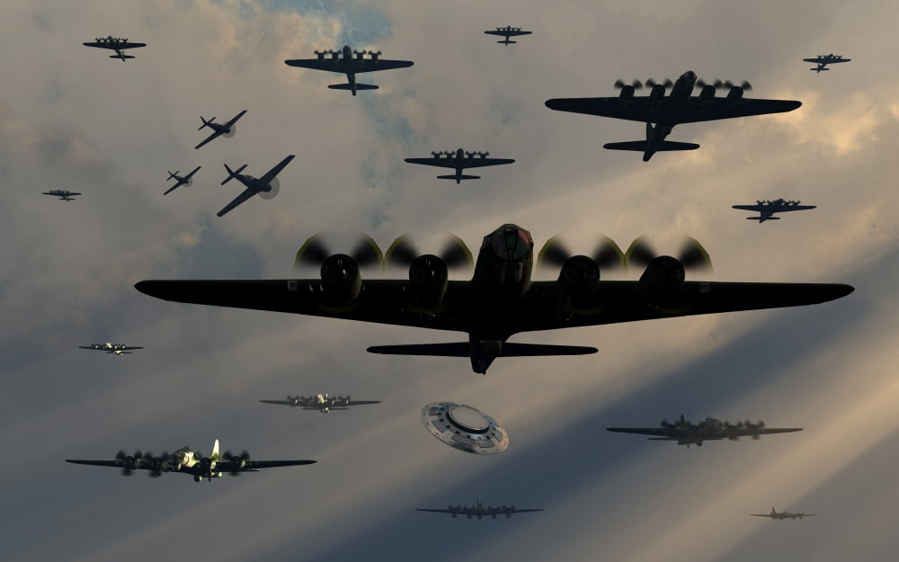 UFO sightings by aircrews during World War II Canvas Art - Mark StevensonStocktrek Images (18 x 12)
