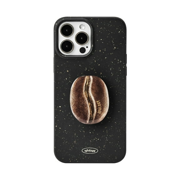 UFOLOGY 100% Biodegradable iPhone 13 Pro Case, The Thin & Slim Eco-Friendly and Compostable iPhone 13 Pro Case with Kickstand (2021), Natural Texture, Speckled, 6.1 Inches (Black)