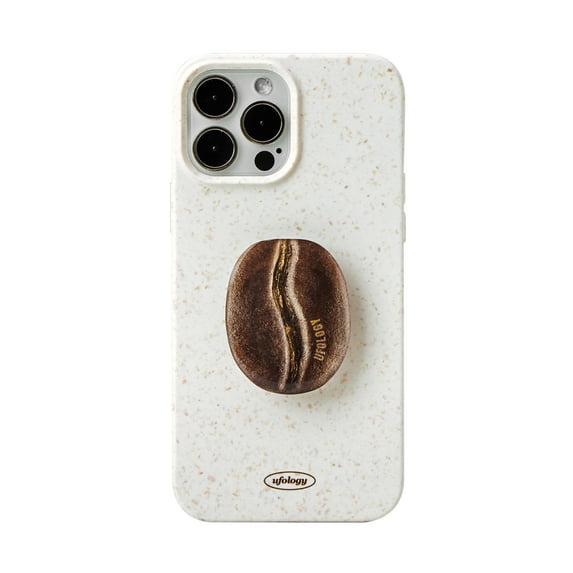 UFOLOGY 100% Biodegradable iPhone 13 Pro Max Case, The Thin & Slim Eco-Friendly and Compostable iPhone 13 Pro Max Case with Kickstand (2021), Natural Texture, Speckled, 6.7 Inches (Cream White)