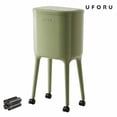 thumbnail image 1 of UFORU 16L Rolling Trash Can with 60 Bags, High-Leg No-Bend Design, Lockable Wheels, Durable ABS & PP Bin for Kitchen and Living Room, 1 of 10