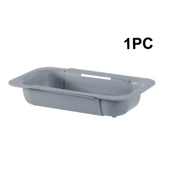 UFORU Over the Sink Extendable Colander Strainer Basket - Wash Vegetables and Fruits, Drain Cooked Pasta and Dry Dishes - New Home Kitchen Essentials（Gray）