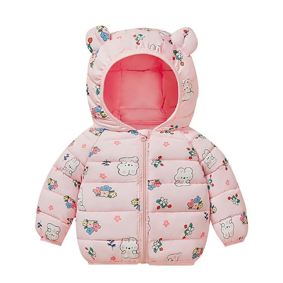 UFOUND Cartoon Cute Girl Coat Hooded Children Down Cotton Padded New Kids Boy Winter Padded Jacket Comfort Toddler