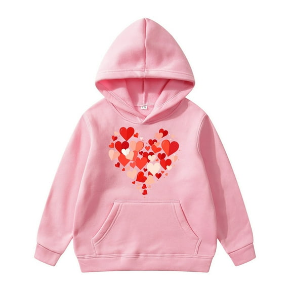 UFOUND Child Valentine's Day Hoodie For Kids Cozy Toddler Dailywear