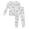 thumbnail image 1 of UFOUND Children Crew Neck Long Sleeve Tops Trousers Pajamas DIY Hand Painted Graffiti Colouring Set Home Wear Soft Toddler Nightwear, 1 of 5