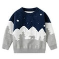 thumbnail image 1 of UFOUND Children Double Cotton Thread Snow Mountain Bear Print And Warm Base Sweater Top Breathable Toddler Dailywear, 1 of 9