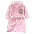 thumbnail image 1 of UFOUND Children Long Sleeved Plush Cartoon Hooded With Pockets Warm Robe Pajamas Homewear Bathrobe Cute Toddler Nightwear, 1 of 3