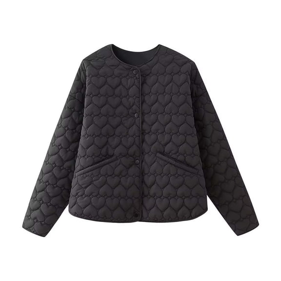 UFOUND Coats Heart Shaped Quilted Cotton Jacket Women's Jacket/baseball Jacket Cozy Winter Overcoat