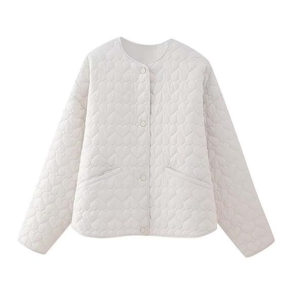 UFOUND Coats Heart Shaped Quilted Cotton Jacket Women's Jacket/baseball Jacket Trendy Winter Outwear
