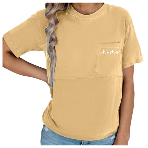 UFOUND Comfort Breastfeeding T-Shirts For Women Mama Zipper Nursing Tops Maternity Distressed Pregnancy Tee With Pocket
