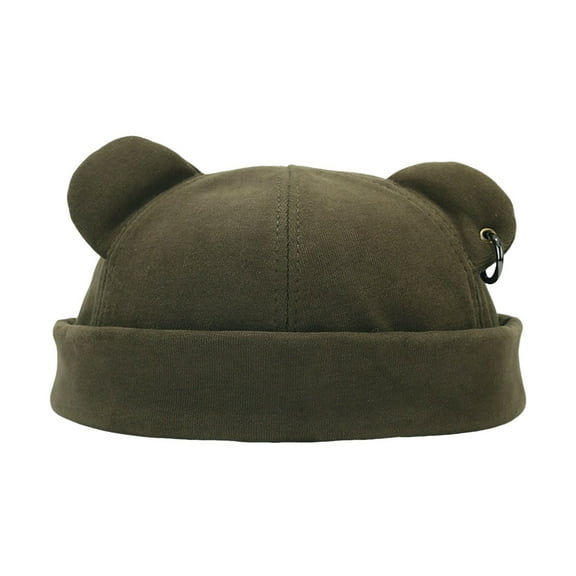 UFOUND Fall Winter Hats For Women Men Street Fashion Bear Ear Hop Hat Warm Thickened Cap Unisex Brimless Cap