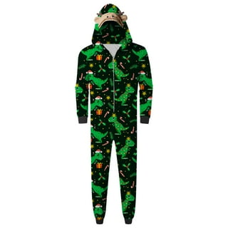 Globazoe Unisex Animal Green Dragon Dinosaur Onesie Costume Halloween Cosplay Costume Jumpsuit Christmas Pajamas For Family Adults Teens,S