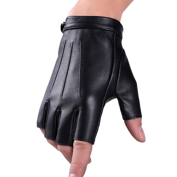 UFOUND Fingerless Driving Gloves PU Leather Outdoor Sport Cute Party Half Finger Glove For Men Women Winter
