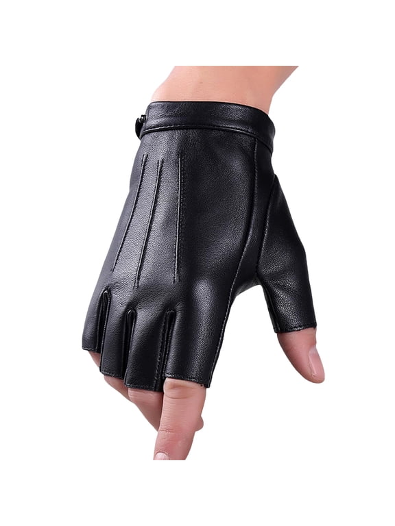 Fingerless Driving Gloves PU Leather Outdoor Sport Cute Party Half Finger Glove For Men Women Winter