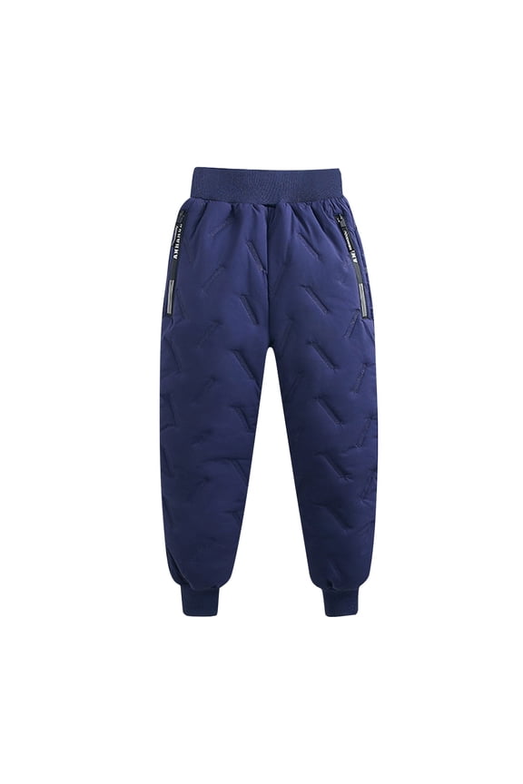 Girs Snow Pants Winter Lined Hiking Pants Drawstring Joggers Toddler Cozy