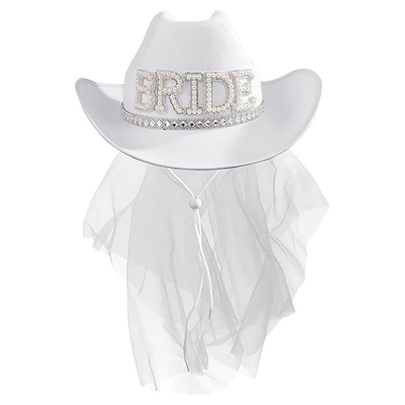 UFOUND Hats Bride Western Cowboy Hat For Girls Or Women For Party Wedding And Birthday Winter
