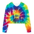 thumbnail image 1 of UFOUND Kids Girls Casual Loose Active Full Sleeves Hoodies Sweatshirts Hooded Short Pullover Tie Dye Teen Crop Tops Toddler Baby Clothes Comfort, 1 of 3