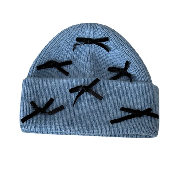 UFOUND Ladies Knitted Bow Hat Cap Warm And Stylish Winter For Women