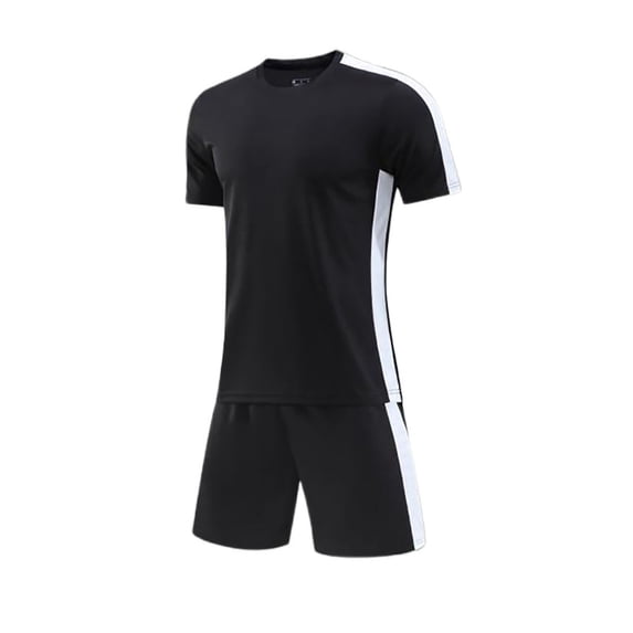 UFOUND Men Sportswear Set Short Sleeve T-Shirt With Shorts Outfits Athletic Summer Tracksuit For Fitness Football Sports Training Activities Basketball Competition Clothes