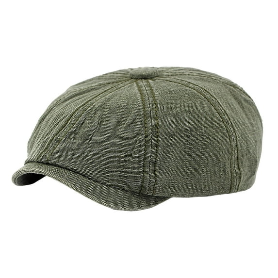 UFOUND Men's Fashion Beret Washed Denim Material Cap Couple Literary Painter Hat Retro Newsboy Cap Winter