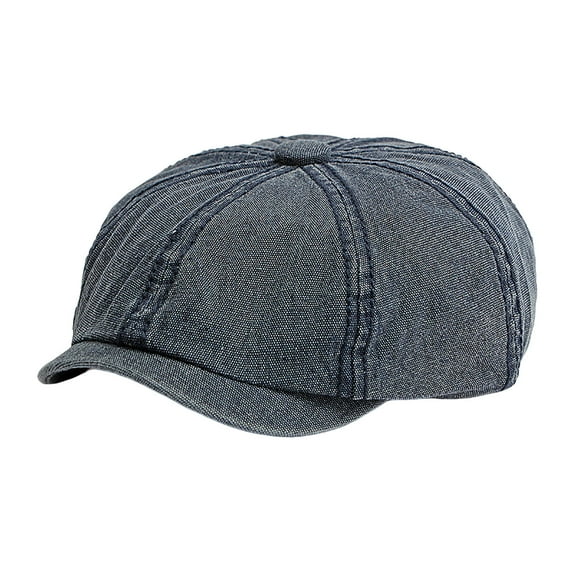 UFOUND Men's Fashion Beret Washed Denim Material Cap Couple Literary Painter Hat Retro Newsboy Cap Winter