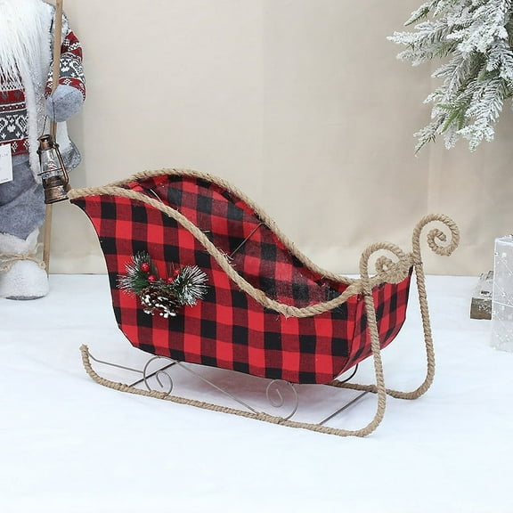 UFOUND Metal Christmas Sleigh Centerpiece: Sleigh For Festive And Candy Bowl